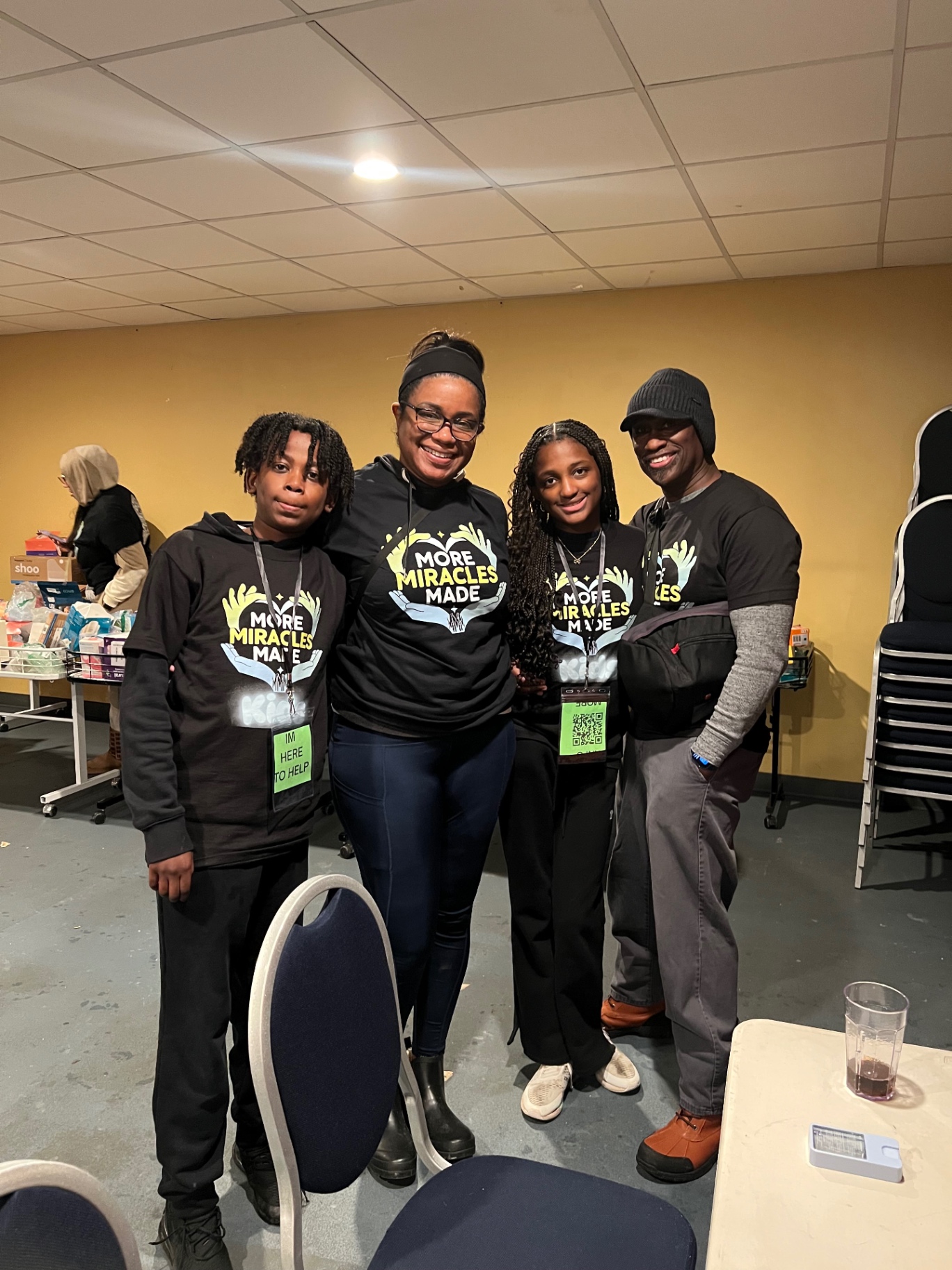 Our family of volunteers on giveaway day
